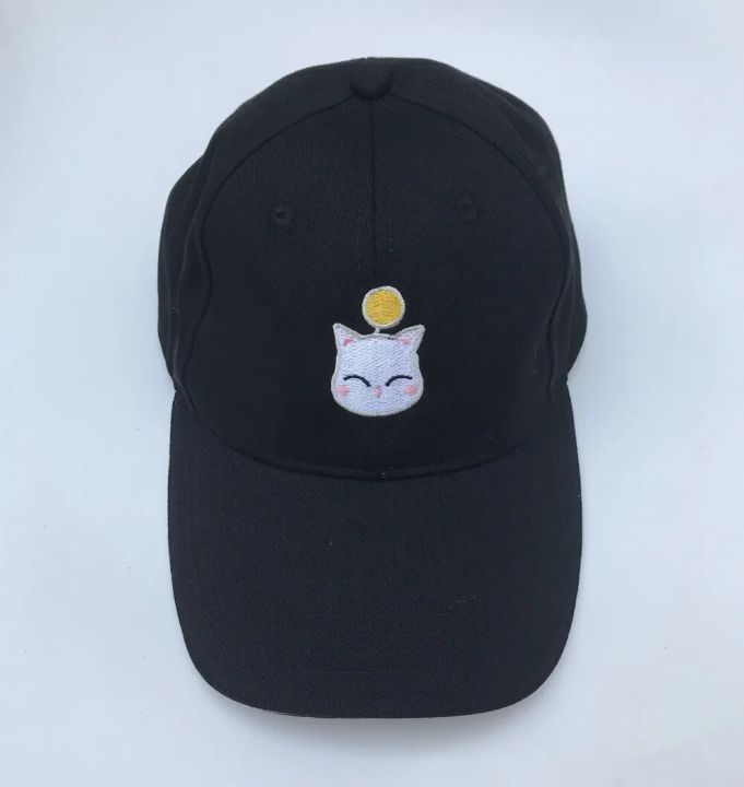 【Popular】 Final Fantasy Xiv Ff14 Moogle Cosplay Embroidery Hat Black