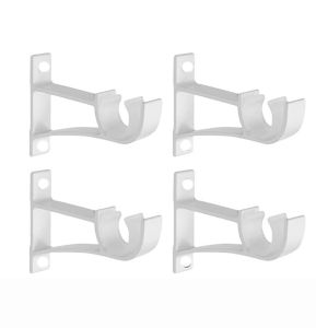 4Pcs Curtain Rod Bracket Tiang Gorden Bracket Hook Penyangga Tiang Batang Gorden Including Screws Easy Install