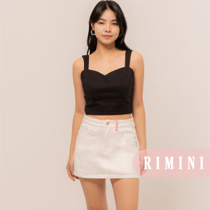 RIMINI - Rok MIni Jeans Putih Pink Button Size 26-33 - Zunia Skort 5221-1