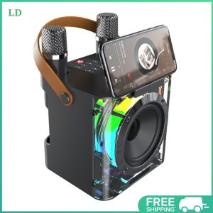 COD [Free Shipping] Wireless Microphone with Bluetooth Speaker for Karaoke and Music Playback Dual Microphones
