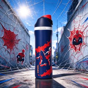 【100% Authentic】 Owala x Marvel Spider-Man FreeSip Water Bottle 24oz/32oz Leak-Proof with Built-in StrawBPA-Free