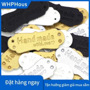 WHPHous 50 cái thẻ da PU làm thủ công với nhãn tình yêu thẻ dệt kim Tự Làm Thủ Công may vá