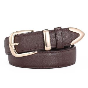 Womens Fashion PU Leather Belt Metal Korean Style Student Decoration Jeans Simple All-Match Belt