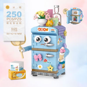 บล็อคตัวต่ออนุภาคขนาดเล็ก เครื่องใช้ในบ้าน ตู้เย็น ทีวี เครื่องซักผ้า โมเดลน่ารัก สร้างสรรค์ ของเล่นประกอบ