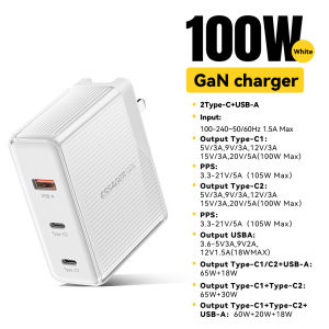 （UK/US/EU)Essager 100W GaN USB Type C Charger Laptop 65W PD Fast Charge For Macbook Tablet Quick Charging for iPhone Xiaomi Phone chargers