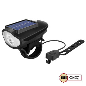 【2-Day Delivery】LED Highway Bike Night Riding Light Solar Charging Front Lamp Outdoor Waterproof USB Bicycle Lights