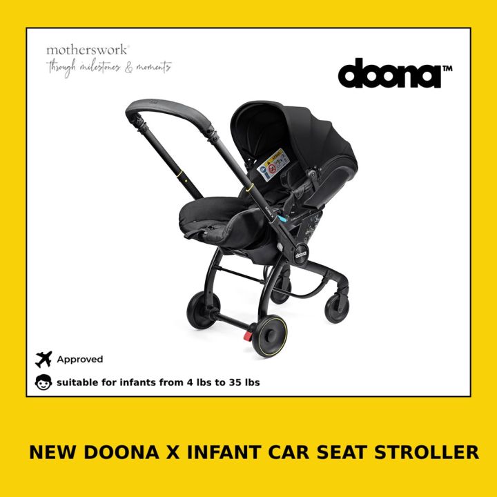 Doona Car Black Infant Car Seat Doona X Car Seat Stroller Premium (Nitro  Black) The Baby