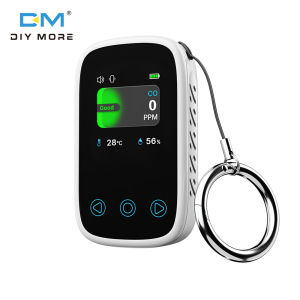 เครื่องตรวจจับหน้าจอที่มีคุณภาพในอากาศแบบ3อิน1แบบพกพาเครื่องตรวจจับร่วมอุณหภูมิและความชื้นแบบมินิแบบชาร์จไฟได้จอแสดงผล LCD ในตัวทดสอบคาร์บอนมอนออกไซด์