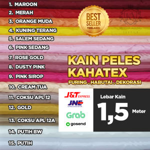 Kain Polos Meteran Murah Background Warna Hitam Bahan Kain Furing Peles Kahatex Habutai Abutai Habute 50 cm x 150 cm Varian Terang