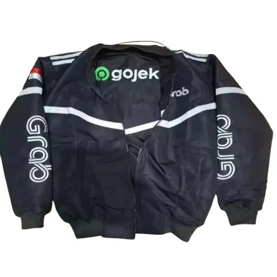 Jaket bolak balik GJ Hitam Terbaru - Jaket bomber hitam - Jaket bb pria - Jaket Motor Pria full bordir