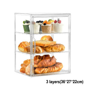 Bamboo Bread Box Food Display Transparent Bread Storage Keeper Large Capacity Food Storage Dispensers Kitchen Fruits Vegetables Storage Cabinet