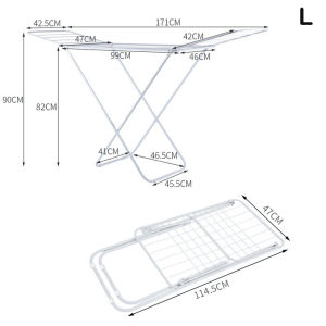Household X-type Floor Clothes Drying Rack Balcony Double Wings Foldable Laundry Drying Hanger Apartment Dormitory Airer