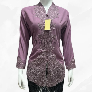 Kebaya Encim Senada Lavender Katun Premium Tangan Panjang