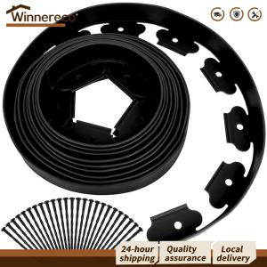 【Winnereco】 Garden Edging Borders 10M No Dig Lawn Edging Kit with 30 Durable Spikes for Easy Garden Landscaping