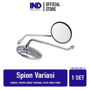 Kaca Spion Model Vespa Scoopy Bisa Untuk Honda Beat Scoopy Spacy Megapro Supra Grand Yamaha Mio Jupiter Aerox dll Sepion Cermin Bulat Kiri Kanan Set Chrome Hitam