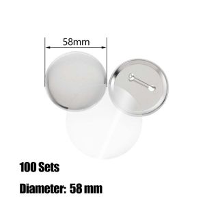 100Pcs 25/32/37/44/58mm DIY Metal Badge Pin For Button Maker Blank Badge Pin Material