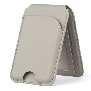 Magnetic Attraction Card Holder PU Leather Wallet Stand Cards Case Accessory Bracket Stand Strong Magnet For All Phones