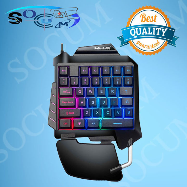 K-SNAKE G92 Wired One-Hand Gaming Mechanical Keyboard With