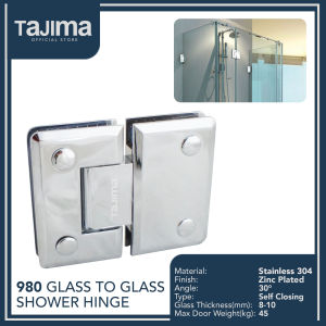 Tajima Glass to Glass Stainless 304 Shower Hinge Enclosure