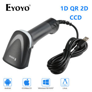 Eyoyo Wired 1D QR 2D barcode scanner handheld USB Wired Bar Codes Reader CCD PDF417 Data Matrix Bar Code Image Automatic Scanning For Warehourse,payment