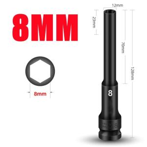 8/10/12/14MM 1/2 Drive Long Deep Hex Socket Impact Wrench Head Spanner Set Drive Converter Wrenches Adapter Drive Socket Home Repair Tools Tool