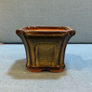Chậu cây mini vuông men gốm giả cổ - Size (Dài x Rộng x Cao ) 10 x 10 x 8 cm