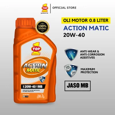 TOP1 TOP 1 OLI OIL MOTOR ACTION MATIC 800ML 20W40 100% ORIGINAL UNTUK MOTOR MATIK DIJAMIN ASLI 100%