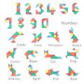【Johor Stock】Wooden Triangle Jigsaw Puzzle 7 Piece Square Solid Wood Brain Teaser Wooden Puzzle. 