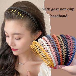 KODUS Personality Creative Sweet Non-slip Wth Gear Gilrl Headband With Tooth Braided Headband Summer Female Hair Accessories Girl Headband Korean Style Headwear Wave Hair Hoop