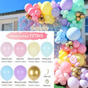 135PCS Black Gold Garland Arch Balloon Set for Wedding Birthday Party Decoration happy birthday curtain backdrop romantic home party decor Others 18th 90th debut backdrop stand birthday party decoration balloon garland  christmas decorations for home 2024