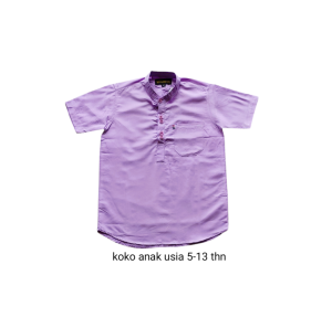 Kurta Anak Lengan Pendek Motif Polos Warna Sage/Teracotta/Ungu Lilac/Marun/Krem - Baju Muslim Anak Usia 5-13 Tahun Terbaru 2025
