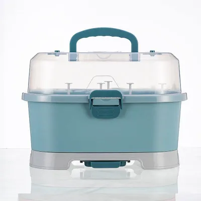 Baby Feeding Bottle Storage Box Dustproof Tableware Cupboards Container Bottle Drying Rack Nursing