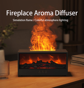 Fireplace Aroma Diffuser (Waterless Auto-Off with Remote Control) 7 Colors of Lights to Change for Gift