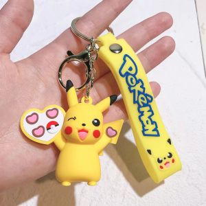 (SG Seller) Pokemon Keychain Pikachu Anime Action Figure Toy Kawaii Cartoon Fashion Doll Keyring Car Bag Pendant Kid Gift-WJ129
