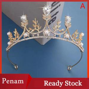 [PAM] 2023 New Women Girls Color Crown Headwear Korean Tiara Fashion Birthday Dress Rhinestone Crown Hair Accessories
