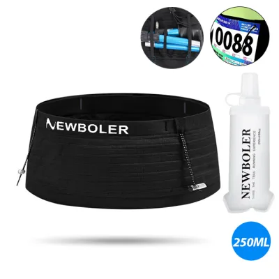 NEWBOLER Large Capacity Running Belt Hydration Breathable High Elastic Waist Pack Multifunctional For Jogging Fitness Mountaineering Marathon Outdoor Waist Bag With Soft Water