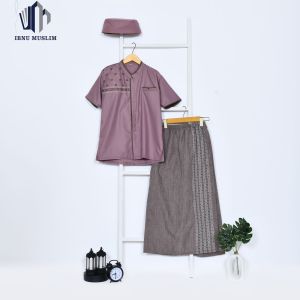 Pakaian Muslim Anak Setelan Baju Koko Sarkoci Sarung Koko Celana Lengan Pendek 3-12 Tahun Free Peci