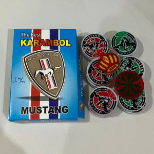 Biji Karambol Biasa Tebal 5 mm Motif Mustang / Random | Koin Krambol Satu Lapis Original | Keping Kerambol 5mm | Coin Carambol Carrom Games