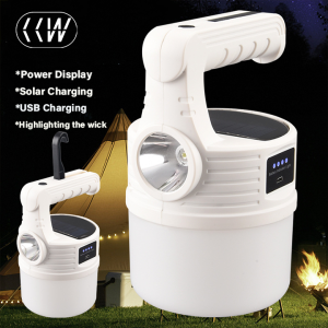 CCW USB Rechargeable LED Bulb Lamp Solar Charge Lantern Portable Emergency Night Market Light Outdoor Camping Home