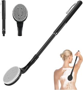 Cọ lưng Gobiteli dùng khi tắm cọ tắm cán dài 26 inch để tẩy tế bào chết và làm sạch sâu cọ lưng dùng khi tắm cho nam giới nữ giới và người lớn tuổi.