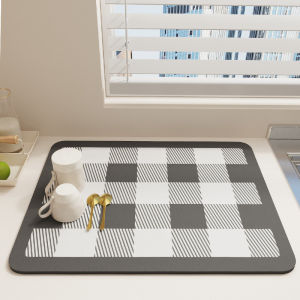 Kitchen Drain Pad Cartoon Smiley Face Absorbent Placemats Water Absorbing Mat for Kitchen Tableware Non-slip Pad