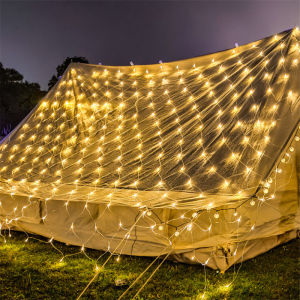 LED Net Mesh String Light 8Modes 220V 1.5x1.5m 2Mx2M 3X2M Waterproof Festival Garland Window Curtain Christmas Decoration New Year Wedding Party Holiday Light