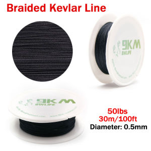 Black Braided Kevlar Cord 50-1500lb Cut-Resistance Fishing  Assist Line Outdoor Kite String Camping Hiking Kevlar Rope 0.5~3.5mm