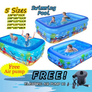 120cm /150cm Rectangular Outdoor Kids Pool Inflatable Outdoor Swimming Pool Summer Outdoor Play & 100cm - 170cm Sprinkle Play Mat