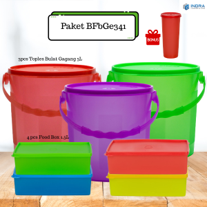 INDRA Paket Toples Bulat Gagang 5L/BFbGe341/SET isi 8 pcs