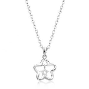 [fenggongshuode] Fashion Y2k Hollow Out Alloy Stars Pendant Necklace For Girl Color Simple Necklace Women Trendy Party Jewelry