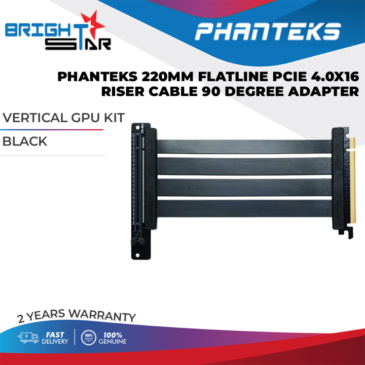 Phanteks Mm Mm Flatline Pcie X Riser Cable Degree Adapter