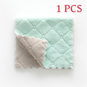 Microfiber Cleaning Cloth Coral Fleece Wash Towel Non Stick Oil Kitchen Cleaning Towel Non Linting Absorbent Towel 25x15CM