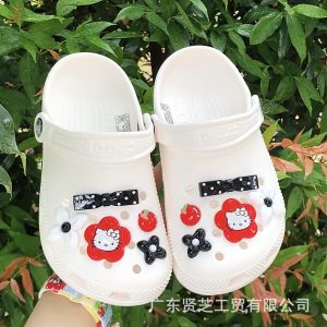 10Pcs Crocs Jibbitz Charms Cute Cartoon 3D KT Cat Shoe Buckle Detachable Shoe Decoration for Crocs