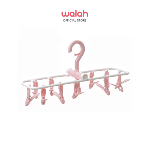 12 Clips Foldable Hanger Cloth Drying Rack Multi-functional Underwear Socks Clip Plastic Rack